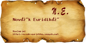Novák Euridiké névjegykártya
